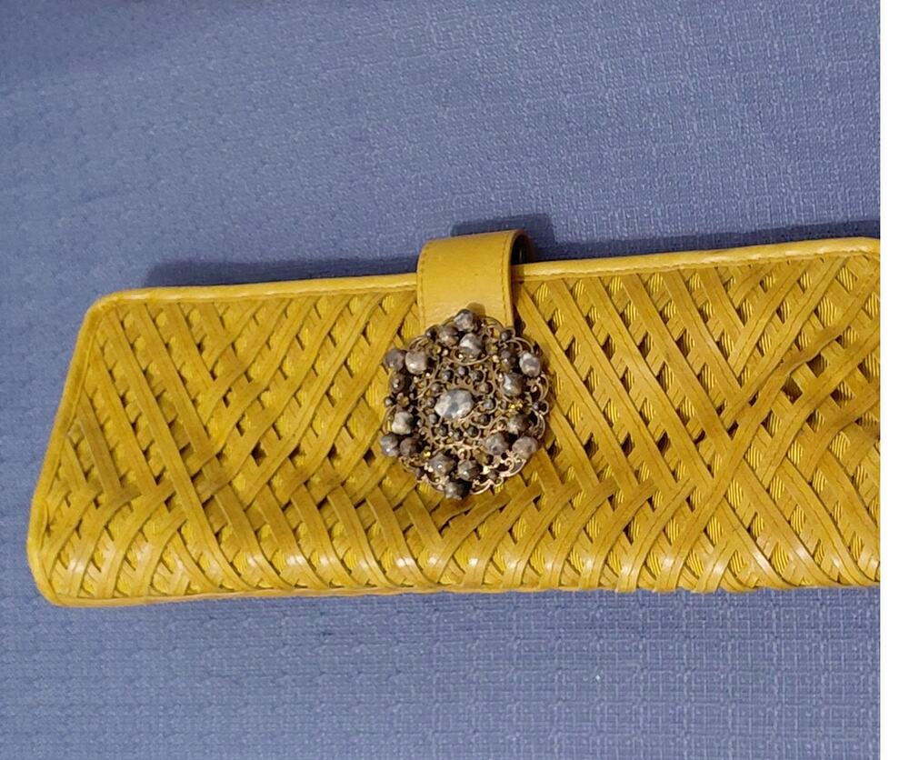 Sondra Roberts Woven Vintage Flap Clutch